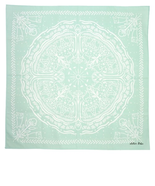 【お買い得】　アトリエボボ　大判ハンカチ　壁画dog　ミント