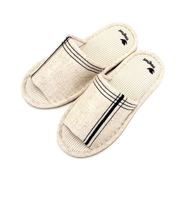 洗えるスリッパ　ナチュラルクロス　L　ブルー