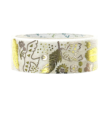 シール堂　きらぴかマスキングテープ　星アカリ　黄金の羽根　ks-dt-30031