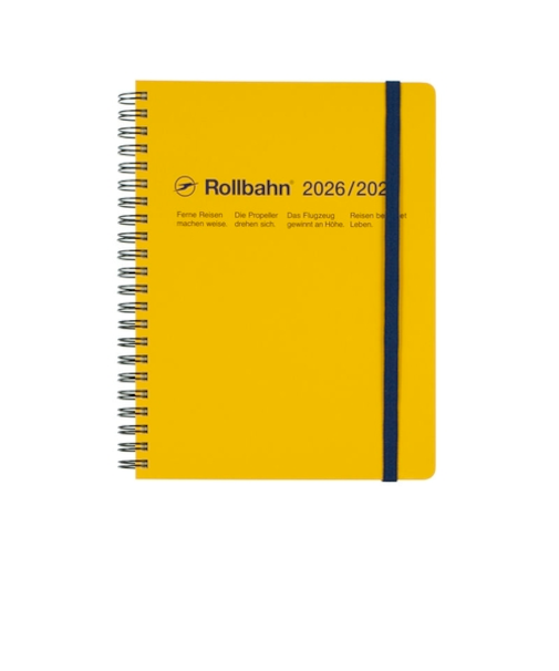 【2026年3月始まり】　デルフォニックス（DELFONICS）　ロルバーンダイアリー　A5　マンスリーブロック　360003_184　イエロー　月曜始まり