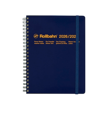 【2026年3月始まり】　デルフォニックス（DELFONICS）　ロルバーンダイアリー　A5　マンスリーブロック　360003_428　ダークブルー　月曜始まり