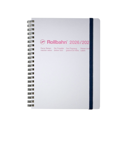 【2026年3月始まり】　デルフォニックス（DELFONICS）　ロルバーンダイアリー　メタリック　A5　マンスリーブロック　360012_907　パールホワイ