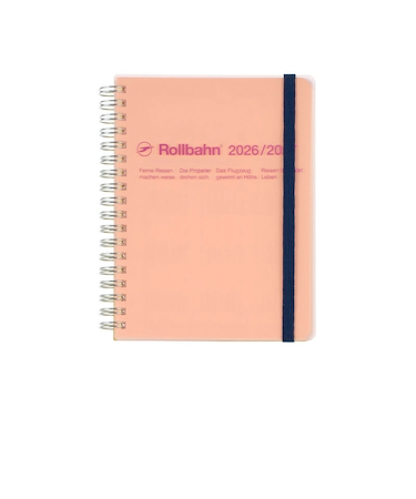 【2026年3月始まり】　デルフォニックス（DELFONICS）　ロルバーンダイアリー　クリア　L　マンスリーブロック　360008_723　クリアピンク　月曜