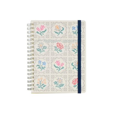 【2026年3月始まり】　デルフォニックス（DELFONICS）　ロルバーンダイアリー　フローラ　L　マンスリーブロック　360031_100　ホワイト　月曜始