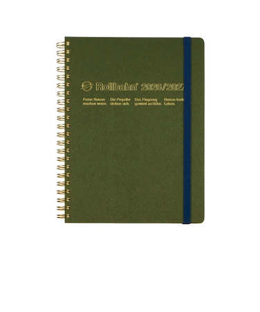 【2026年3月始まり】　デルフォニックス（DELFONICS）　ロルバーンダイアリー　オム　A5　マンスリーブロック　360015_228　オリーブ　月曜始ま