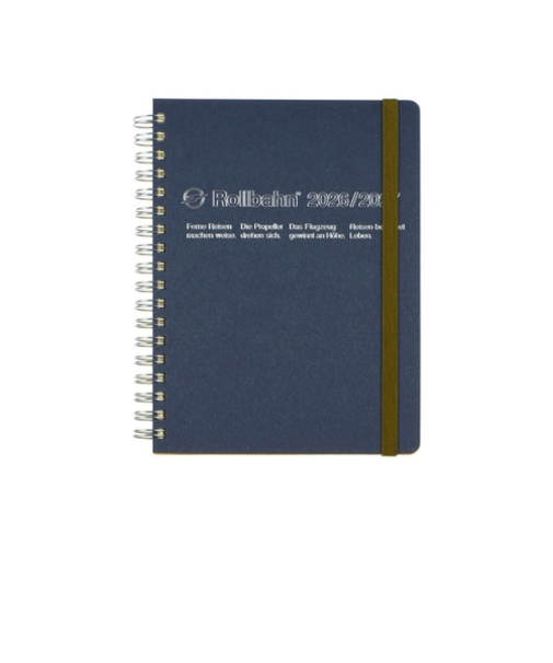 【2026年3月始まり】　デルフォニックス（DELFONICS）　ロルバーンダイアリー　オム　L　マンスリーブロック　360014_428　ダークブルー　月曜始