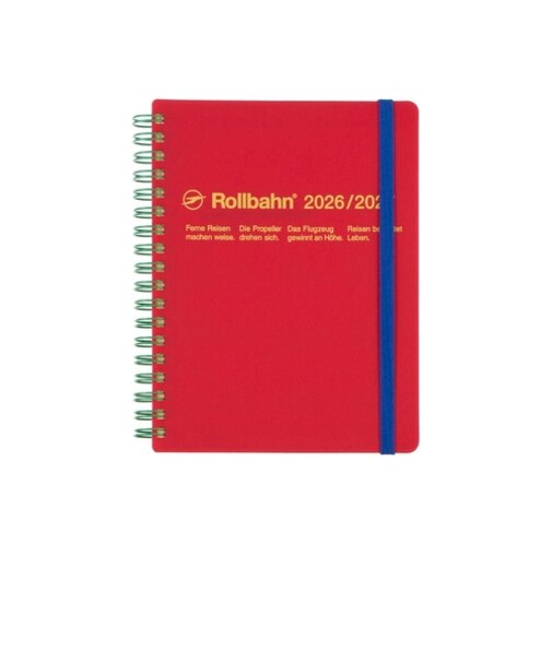 【2026年3月始まり】　デルフォニックス（DELFONICS）　ロルバーンダイアリー　ビボ　L　マンスリーブロック　360017_124　レッド　月曜始まり