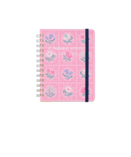 【2026年3月始まり】　デルフォニックス（DELFONICS）　ロルバーンダイアリー　フローラ　M　マンスリーブロック　360030_522　ピンク　月曜始ま