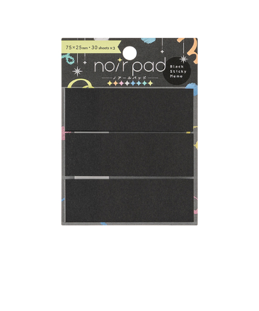 ナカバヤシ　ノアールパッド（noir　pad）　黒付箋　FST-007-3　3ピース