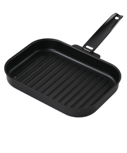 パール金属　ラクッキング　鉄製角型グリルパン　25×17cm（ウェーブ）　HC-1303