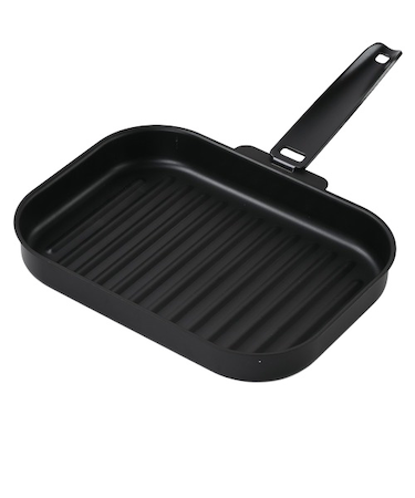 パール金属　ラクッキング　鉄製角型グリルパン　25×17cm（ウェーブ）　HC-1303