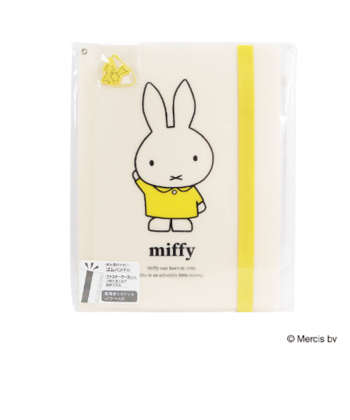 クツワ（KUTSUWA）　ミッフィー　クリアホルダー　6ポケット　バンド付　A4　MF974D　イエロー