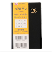 【2026年3月始まり】　ノルティ（NOLTY）　能率手帳ライツ　小型版　マンスリーブロック　9007　黒　月曜始まり