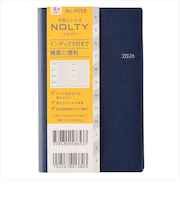 【2026年3月始まり】　ノルティ（NOLTY）　ポケットカジュアル　定形外　ウィークリーホリゾンタル　9058　ネイビー　月曜始まり