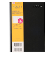 【2026年3月始まり】　ノルティ（NOLTY）　エクリ　B6　ウィークリーレフト　9885　ブラック　月曜始まり
