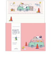 ホールマーク（Hallmark）　レターセット　スヌーピー　Let’s　have　a　HAPPY　OURNEY　843663　ピンク　車