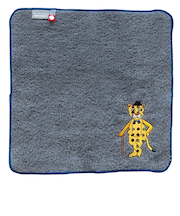 アミカ（AMICA）　アップリケ　ハンカチ　（パッケージ仕様）　ダンデイなヒョウ