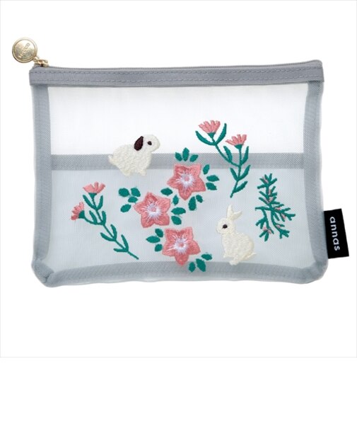 学研ステイフル　アンナス（annas）　刺繍メッシュポーチ　F15088　ウサギ