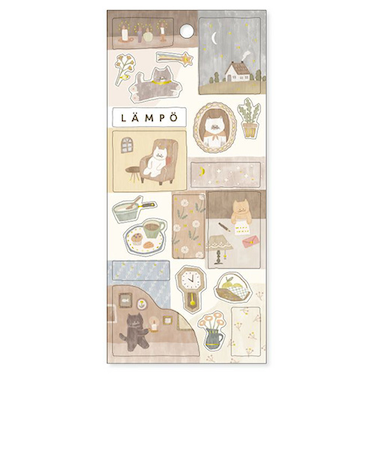 マインドウェイブ　ランポステッカー　81646　ねこと夜