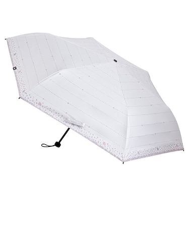 モズ（moz）×ハンズ　一級遮光　折りたたみ日傘　55cm　ボーダーアイボリー