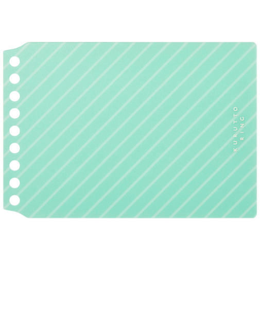 マルマン（maruman）　くるっとリング（KURUTTO　RING）　ななめストライプ表紙　ミニサイズ　FMR9PE－53　ミント