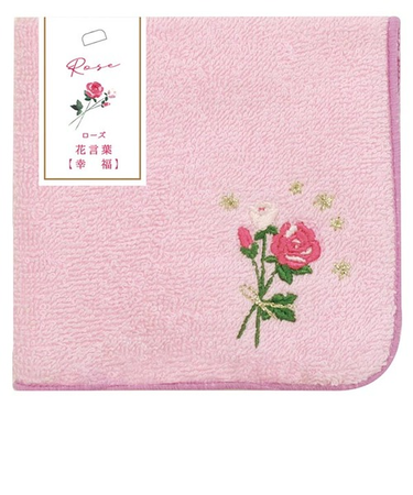 ラボクリップ（LABCLIP）　花こよみ　タオルハンカチ　ローズ