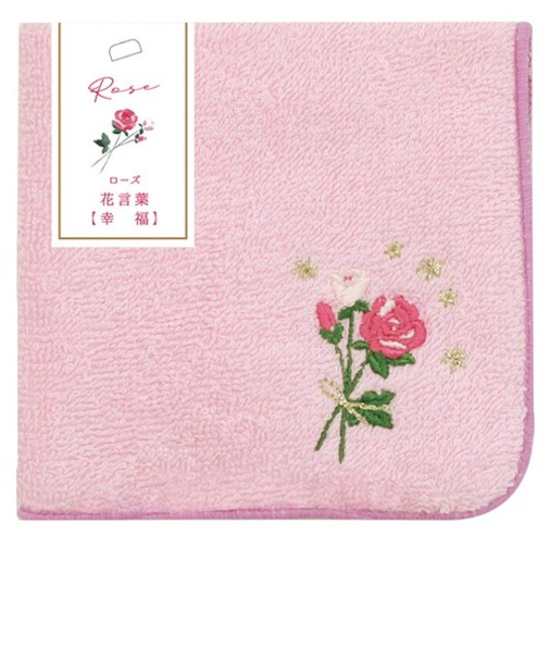 ラボクリップ（LABCLIP）　花こよみ　タオルハンカチ　ローズ