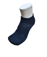 SUGATA　LABO　呼吸する和紙靴下　シークレット5本指　ショート丈　ネイビー　Mサイズ