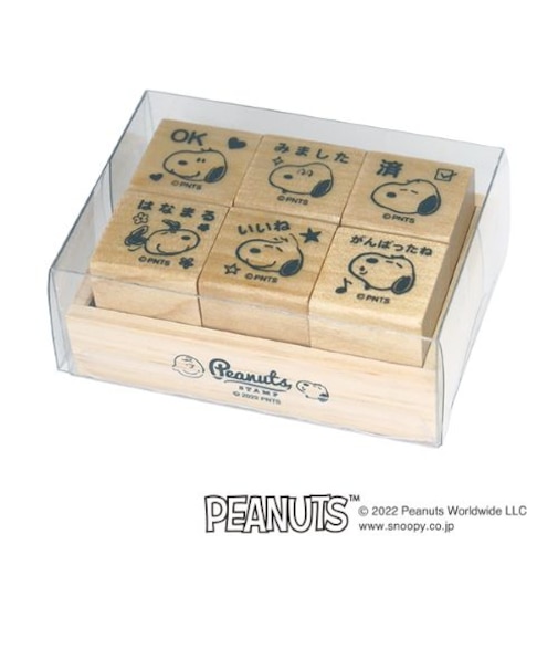 こどものかお　スヌーピー6Pスタンプセット　2280－001　ピーナッツキャラクター評価印