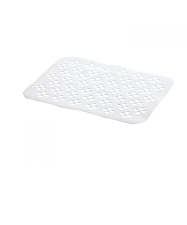 リッチェル　シェリー　ゴム製シンクマット　クローバー柄　ホワイト