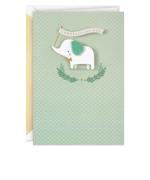 ホールマーク（Hallmark）　赤ちゃん誕生お祝い　シグニチャー　821401　CONGRATULATIONS　with　Elephant