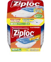 ジップロック（Ziploc）　ごはん保存容器　一膳用　薄型　290mL　5個入