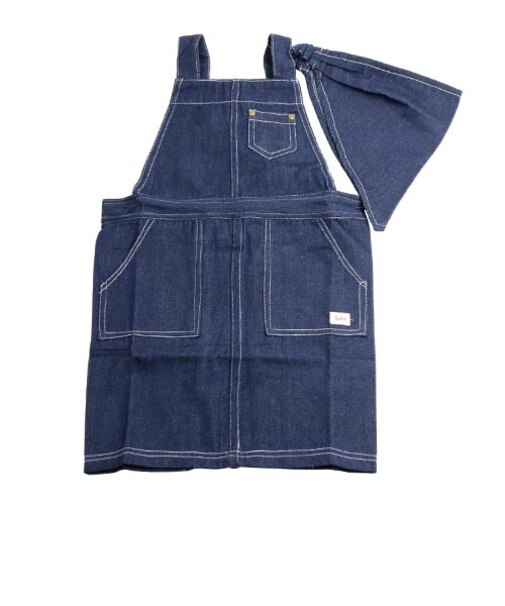 デニムボックス　キッズエプロン　M　ネイビー