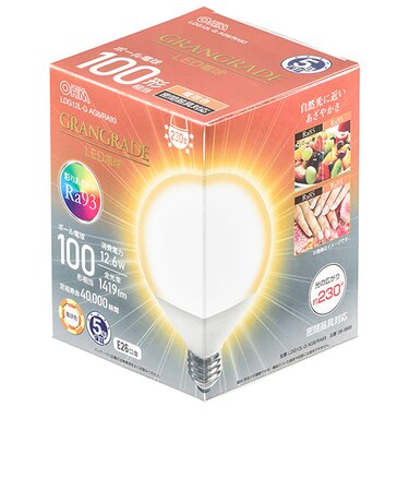 オーム電機（OHM）　LED電球　ボール電球形　E26　100形相当　電球色　LDG12L-G　AG6／RA93