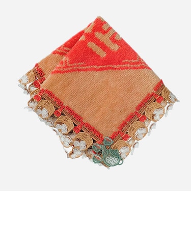 近沢レース店　シーズンタオルハンカチ　飲茶　ブラウン