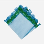 近沢レース店　シーズンタオルハンカチ　アガパンサス　アクアブルー