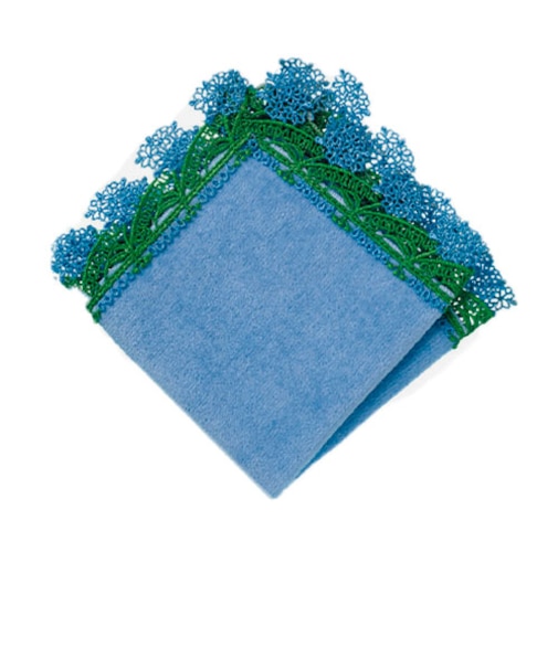 近沢レース店　シーズンタオルハンカチ　アガパンサス　サルビアブルー