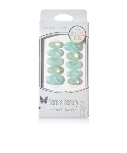 ソララビューティー（Sorara　Beauty）　ネイルチップ　SS6　ミントマーブルベール