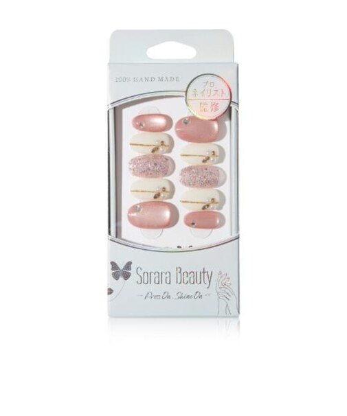 ソララビューティー（Sorara　Beauty）　ネイルチップ　SS8　ローズグリッターベール