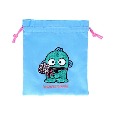サンスター文具　ハンギョドン　サガラ刺繍巾着　ブルー