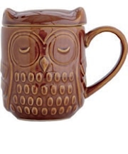 ビスク(BISQUE) 森フクロウ 蓋付きマグ ブラウン