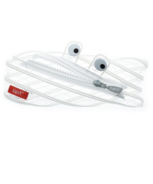 ジップイット（ZIPIT）　クリアモンスターポーチ　ホワイト