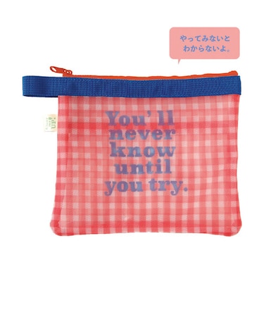 リュリュ（RYU-RYU）　チアミーアップ　メッシュポーチ　L　CMPL－04　ギンガムレッド