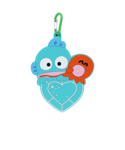 サンスター文具　カラビナ付シリコンポーチ　はあとぎゅっ　ハンギョドン＆さゆり