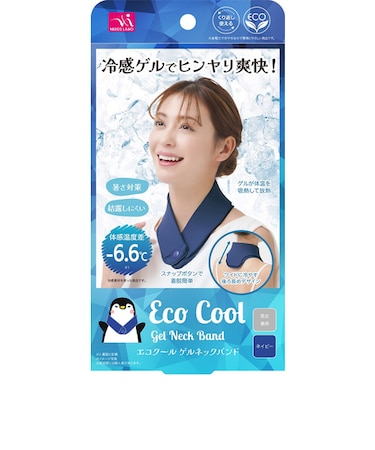 ニーズ　エコクール　ゲルネックバンド　ネイビー