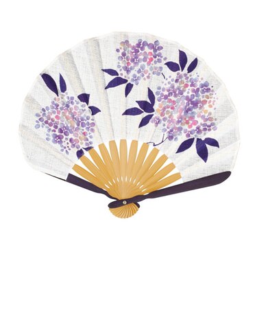 山二　婦人布扇子　あじさい　1026　白