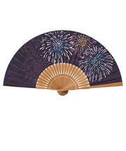 山二　婦人布扇子セット　夏あかりセット　1084S　紺