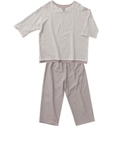 わさらふ（wasaraf）　和さらし2枚重ねガーゼパジャマ　レディース　L　セピア