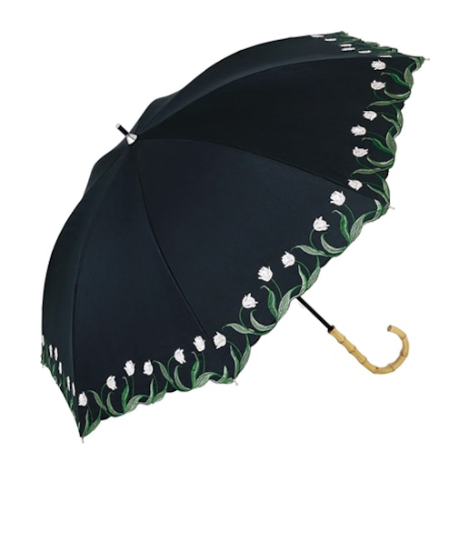 ビコーズ（because）　チューリップ刺繍　B－961384BK　ブラック