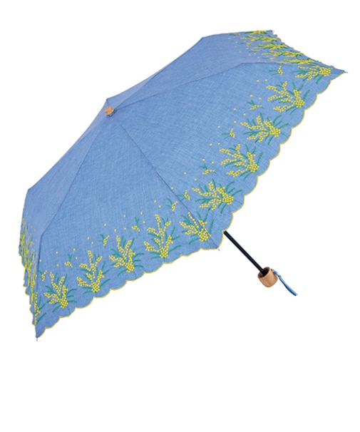 ビコーズ（because）　ミモザ刺繍　ミニ　B－095266BL　ブルー